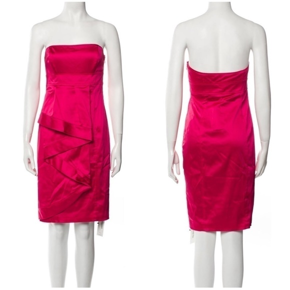 New Ted Baker Bight Pink Strapless/Straps Mini Dress Size Ted 2 US 4